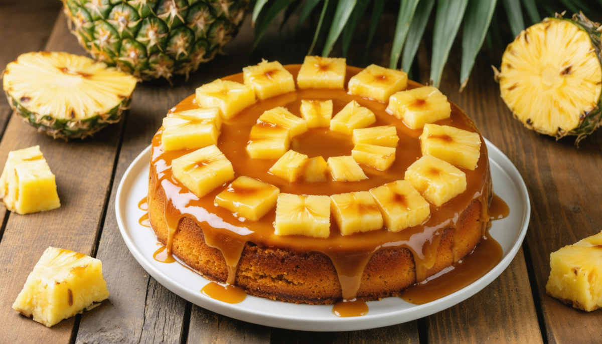 découvrez une recette facile et rapide pour préparer un gâteau moelleux au caramel et à l'ananas, parfait pour un dessert savoureux et gourmand.